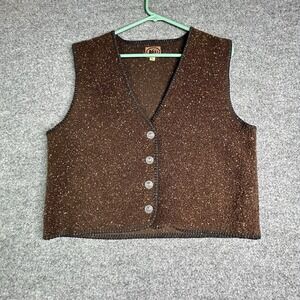 Vintage‎ Rei Co-op Vest Womens Size Xl Sherpa Western Button Up Brown